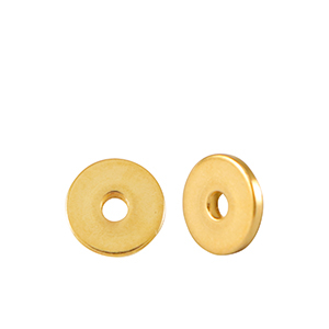 Abalorios met&aacute;licos DQ disco rondeles 5mm Dorado (sin n&iacute;quel)