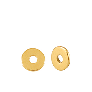 Abalorios met&aacute;licos DQ disco rondeles 4mm Dorado (sin n&iacute;quel)