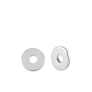 Abalorios met&aacute;licos DQ disco rondeles 4mm Plata vieja (sin n&iacute;quel)