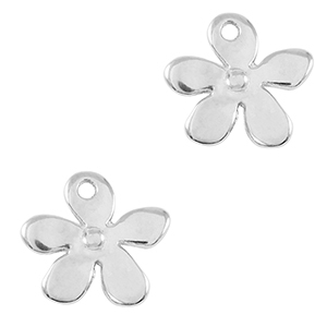 Colgantes met&aacute;licos DQ flor Plata vieja (sin n&iacute;quel)