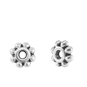 Abalorios met&aacute;licos DQ anillo separador Bali 6mm Plata vieja (sin n&iacute;quel)