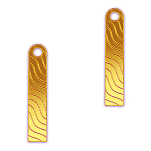 Colgantes llamativos barra & onda Amarillo met&aacute;lico