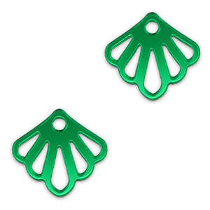 Colgantes llamativos concha Verde kelly met&aacute;lico