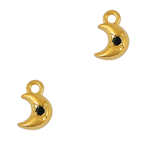 Colgantes met&aacute;licos DQ luna Dorado-negro (sin n&iacute;quel)