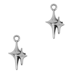 Colgantes met&aacute;licos DQ estrella Plata vieja (sin n&iacute;quel)