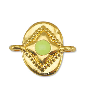 Colgantes met&aacute;licos DQ entrepieza &oacute;valo Amarillo lim&oacute;n-Dorado (sin n&iacute;quel)