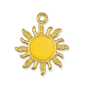 Colgantes met&aacute;licos DQ sol Amarillo-Dorado (sin n&iacute;quel)