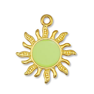 Colgantes met&aacute;licos DQ sol Amarillo lim&oacute;n-Dorado (sin n&iacute;quel)