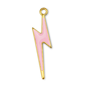 Colgantes met&aacute;licos DQ rel&aacute;mpago Rosa claro-Dorado (sin n&iacute;quel)