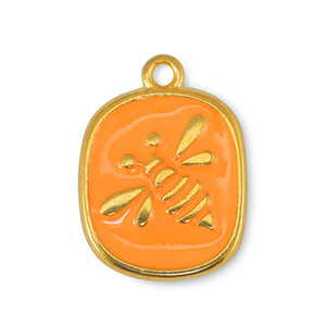 Colgantes met&aacute;licos DQ abeja Naranja-Dorado (sin n&iacute;quel)