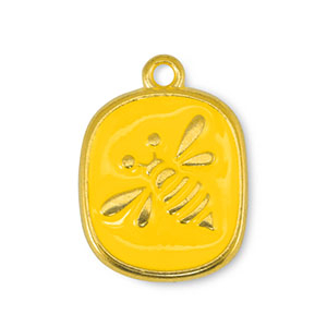 Colgantes met&aacute;licos DQ abeja Amarillo-Dorado (sin n&iacute;quel)