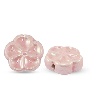 Abalorios de cer&aacute;mica flor Rosa claro