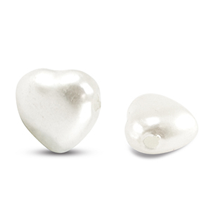 Imitaci&oacute;n de perlas de agua dulce coraz&oacute;n Blanco