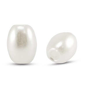 Imitaci&oacute;n de perlas de agua dulce grano de arroz Blanco