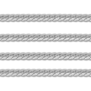 Fornituras Acero Inox cadena jasseron gourmet plana Plateado