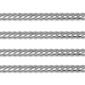 Fornituras Acero Inox cadena jasseron gourmet plana Plateado