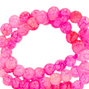 Abalorios de cristal 4 mm moteados Rosa