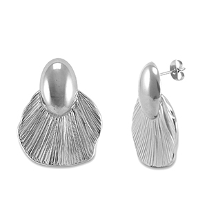 Pendientes Acero Inox Plateado