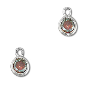 Colgantes de cristal redondos Multicolor-plateado