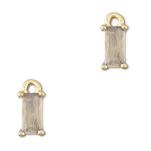 Colgantes de cristal rect&aacute;ngulo Gris claro-dorado