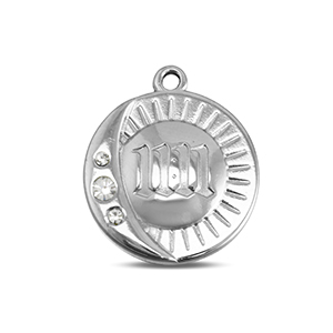 BY31&reg; Colgantes Acero Inox redondos con 11:11 Plateado