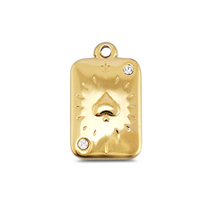 BY31&reg; Colgantes Acero Inox carta de picas Dorado