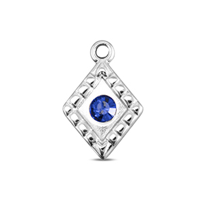BY31&reg; Colgantes Acero Inox rombo Plateado-azul zafiro