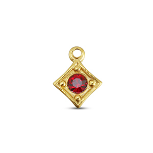 BY31&reg; Colgantes Acero Inox rombo Dorado-rojo ruby