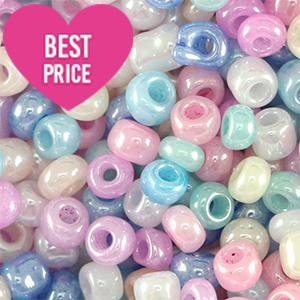 Rocalla cristal 6/0 (4mm) Multicolor brillante pastel