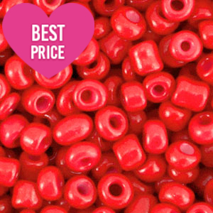 Rocalla cristal 8/0 (3mm) Rojo tango mandarina