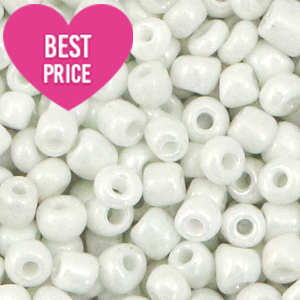 Rocalla cristal 8/0 (3mm) Blanco brillante perla