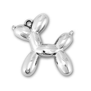 Colgantes llamativos perro globo Plateado