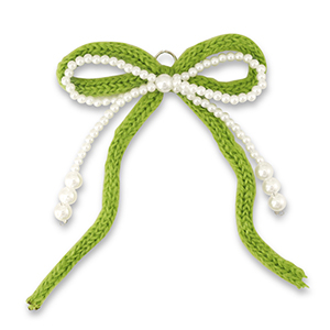Colgantes llamativos doble lazo Blanco-verde