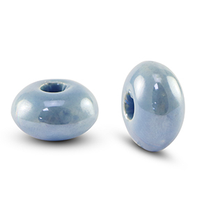 Abalorios de cer&aacute;mica griega DQ rondeles Azul intenso&nbsp;