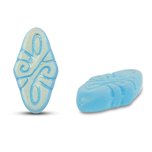 Abalorios Checos arabesque 19x9mm Azul claro-mate