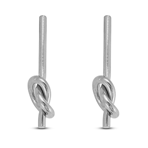 Pendientes Acero Inox nudo Plateado