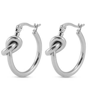 Pendientes Acero Inox criollas nudo Plateado