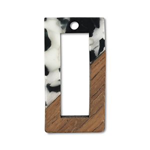 Colgantes de madera rect&aacute;ngulo Negro-blanco-marr&oacute;n