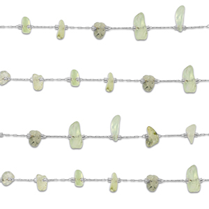 Fornituras Acero Inox cadena jasseron Prenita irregular Plateado-verde claro