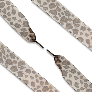 Cord&oacute;n de zapato trendy de organza leopardo marr&oacute;n chiaro-marr&oacute;n oscuro