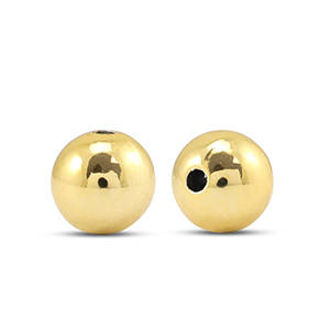 Abalorios met&aacute;licos redondos 10mm Dorado met&aacute;lico