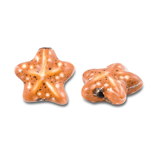 Abalorios de cer&aacute;mica estrella de mar Naranja