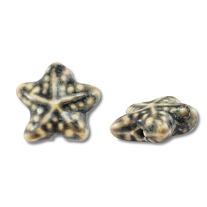 Abalorios de cer&aacute;mica estrella de mar Marr&oacute;n claro