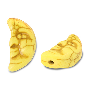 Abalorios de cer&aacute;mica luna Amarillo
