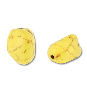 Abalorios de cer&aacute;mica irregular Amarillo
