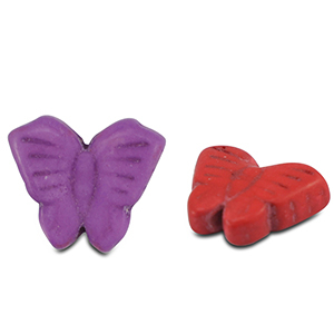 Abalorios de cer&aacute;mica mariposa Multicolor
