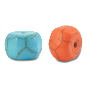 Abalorios de cer&aacute;mica hex&aacute;gono Multicolor