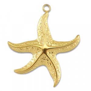 Colgantes Acero Inox estrella de mar Dorado
