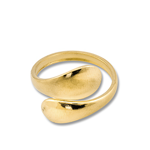 Anillos Acero Inox gota Dorado