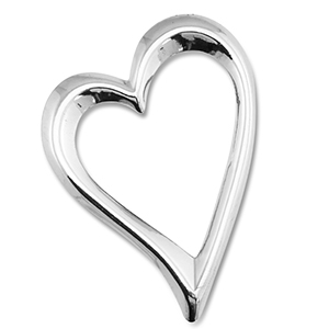 Colgantes Acero Inox coraz&oacute;n Plateado